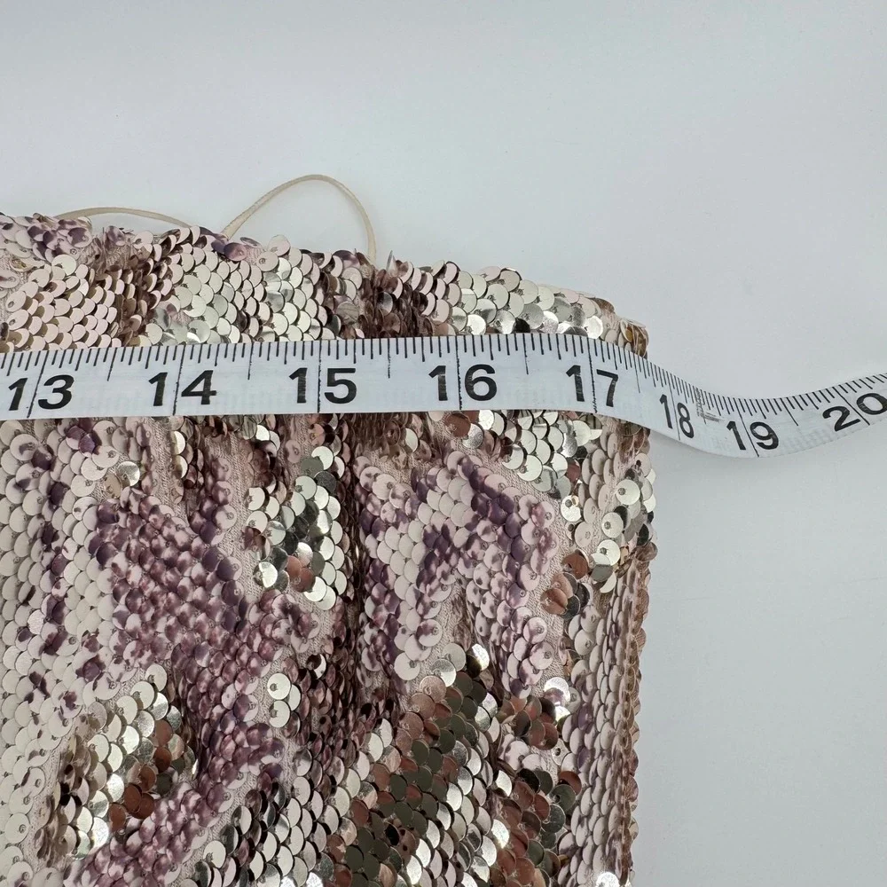 Dress The Population Violet Midi Dress Women Large Gold Multi Python Sequin Lace